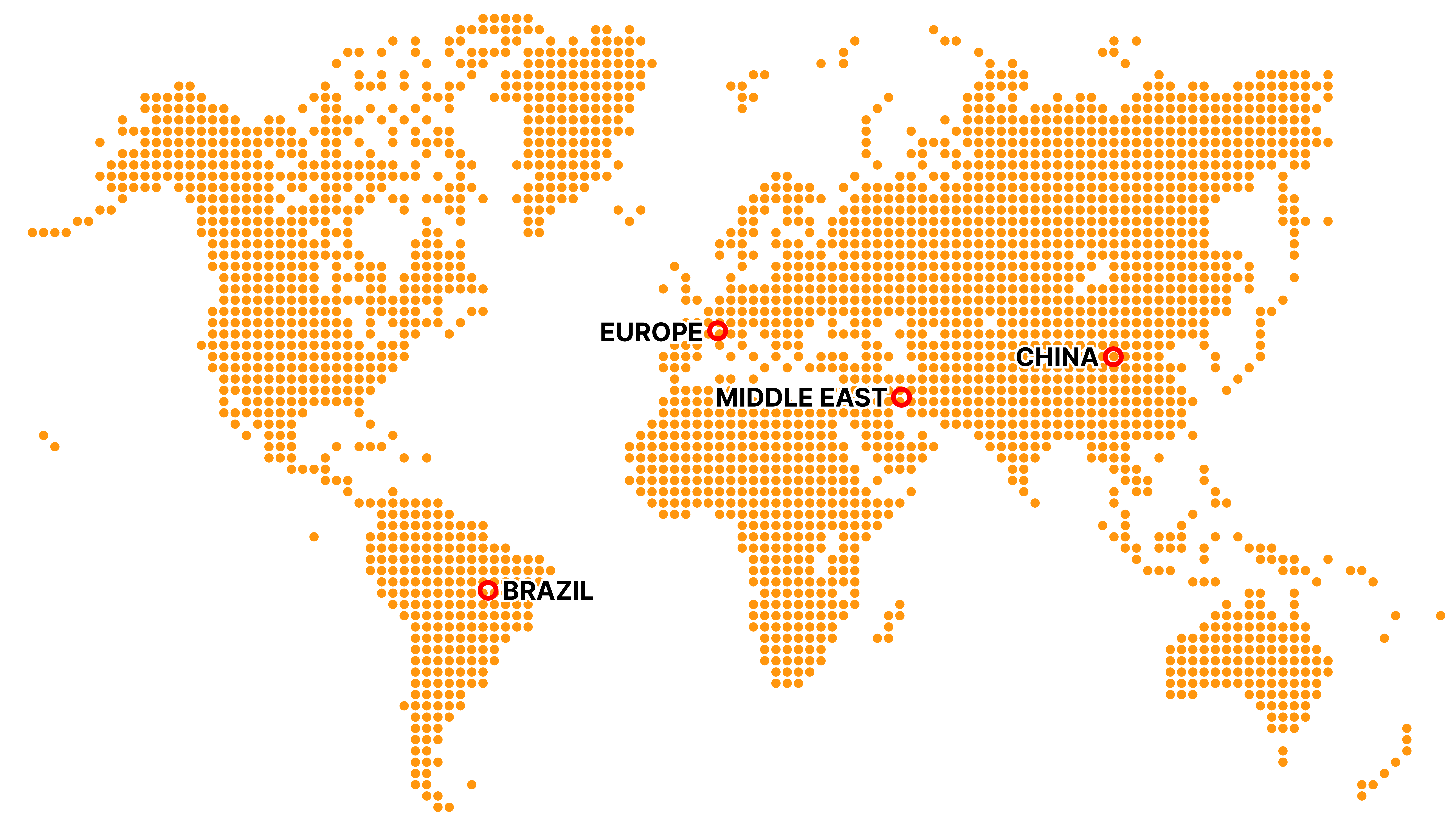 Hexatron global distribution map for optical materials and lighting components