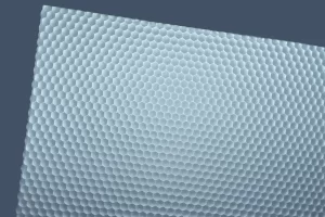 Opal microprism sheet for office LED lighting, offering low-glare and uniform illumination