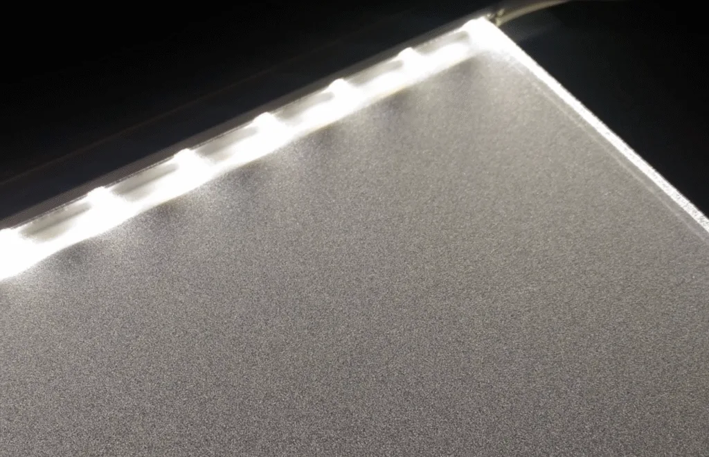Optical-grade diffusive Light Guide Plate (LGP) for uniform LED lighting