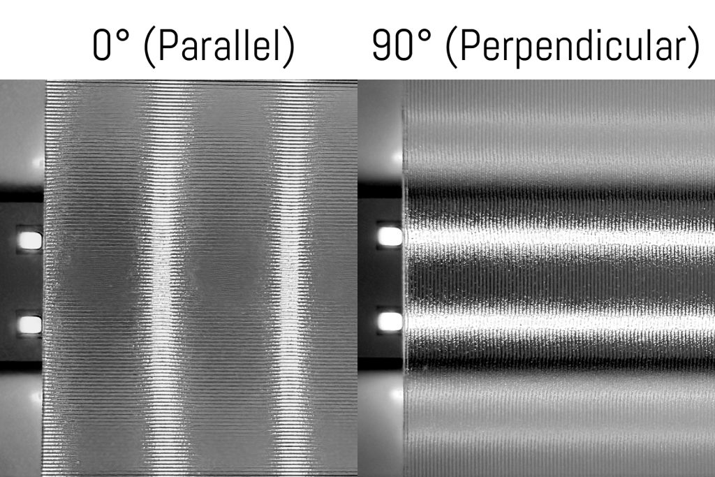 S-linear prismatic Polystyrene sheet with 94% light transmission illuminated by LED backlight
