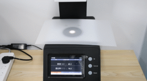 Haze meter measuring light transmittance and haze of LED diffuser sheets