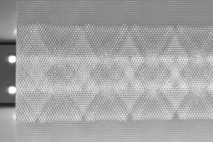 Convex micro hexagon prismatic PMMA sheet with 94 percent transmission illuminated by LED
