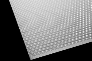 Plexi85 polycarbonate prismatic sheet with concave hexagon prism and 85% light transmission, glossy surface finish