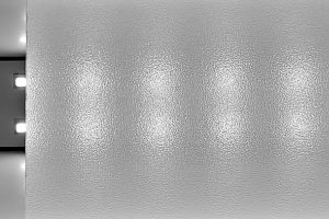 S94 matte polystyrene diffuser sheet illuminated with LED showing 94 percent light transmission