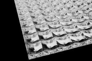 Plexicube prism microprismatic optical sheet for LED lighting diffusion