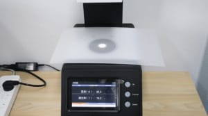 Haze meter measuring light transmittance and haze of LED diffuser sheets