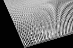 Convex micro hexagon prismatic sheet for LED lighting diffusion