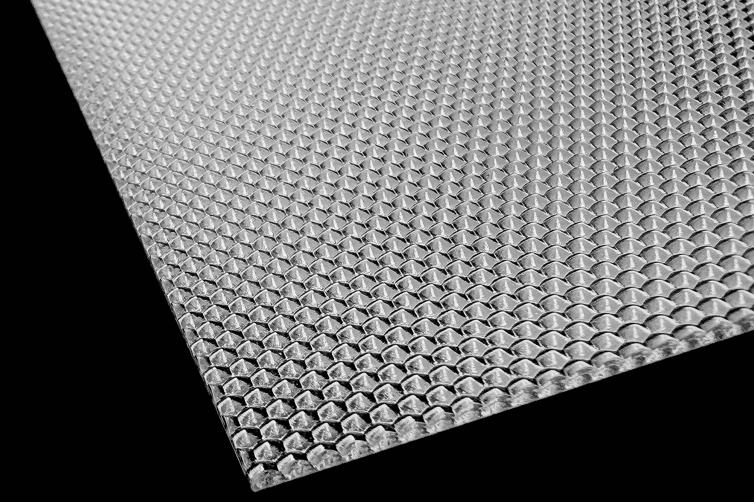 Honeycomb convex hexagon prismatic sheet for LED lighting, UGR<19, PMMA, PS, PS TP(a), PC, 90–94% light transmission