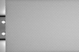 Plexi45 PMMA hexagon prismatic sheet with 45% light transmission illuminated by LED backlight