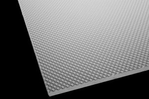 S90 diffused spherical microprismatic sheet made from Polystyrene with 90% light transmission and glossy finish